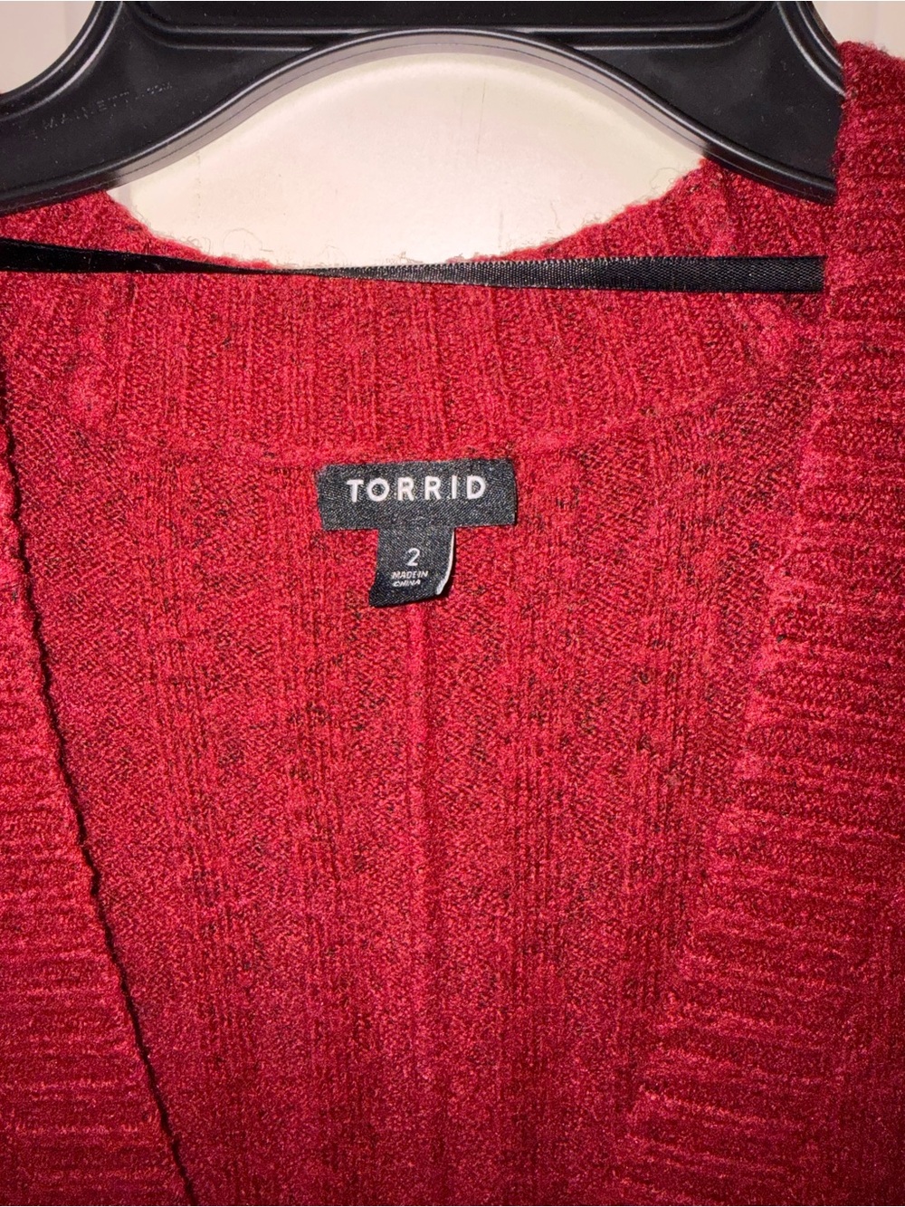 Torrid Deep Red Ribbed Button Cardigan - Picture 2 of 3